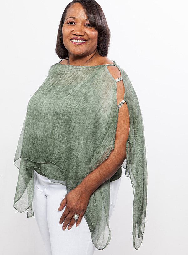 Reduced for Sale!! Rhinestone/Silk Cold Shoulder Top. Only 1 in stock!