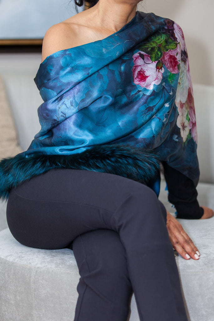 Silk/Cashmere/Fox Wrap