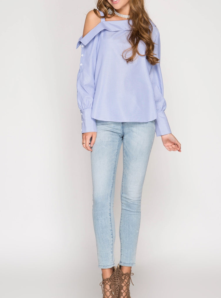Long Sleeve Off Shoulder Blouse