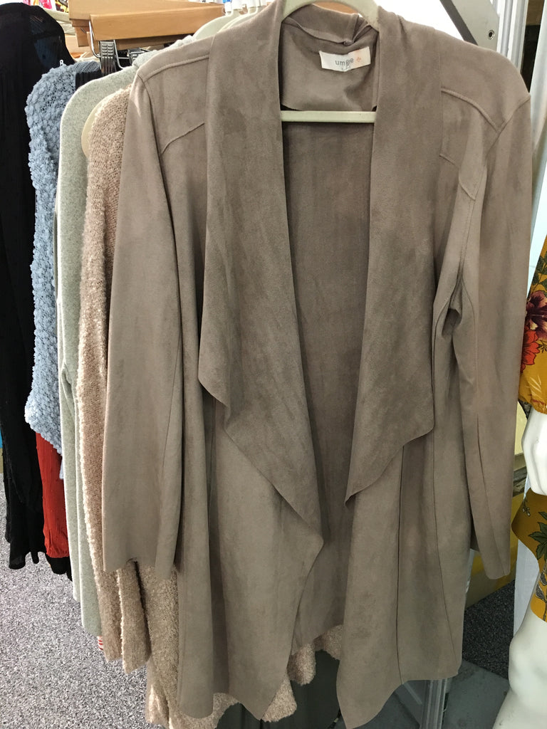 Plus Size: Mocha Faux Suede Jacket