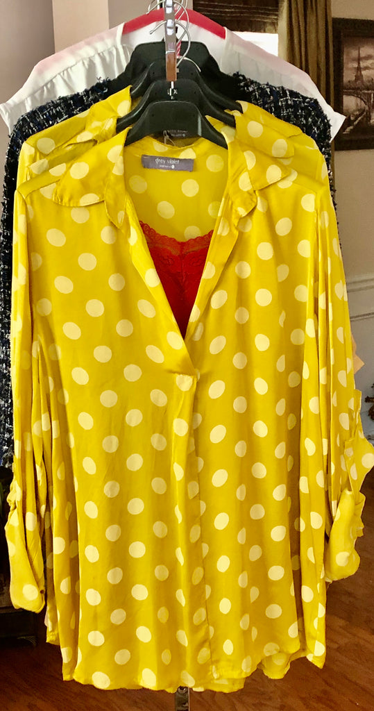 Yellow V Front Blouse