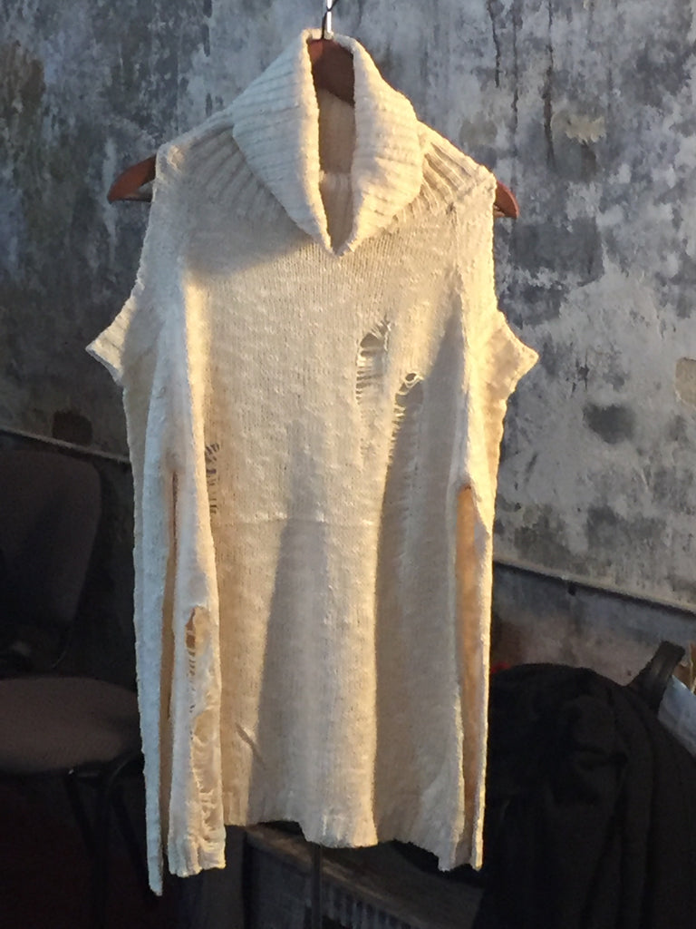 Oatmeal Cold Shoulder Cowl Sweater - Top Seller!