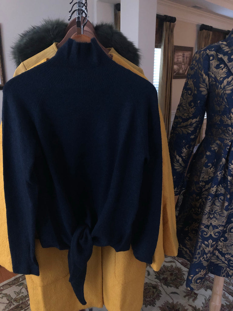 Navy Mock Turtle Neck