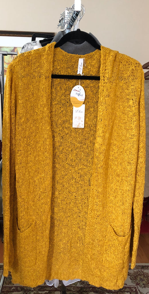 Plus Size-Open Front-2 Pocket Cardigan