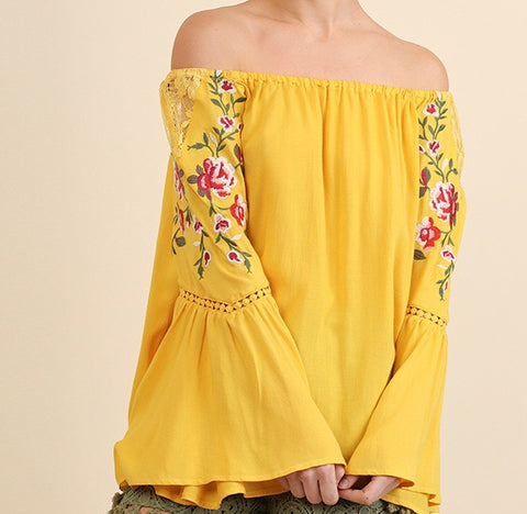 Yellow V Front Blouse