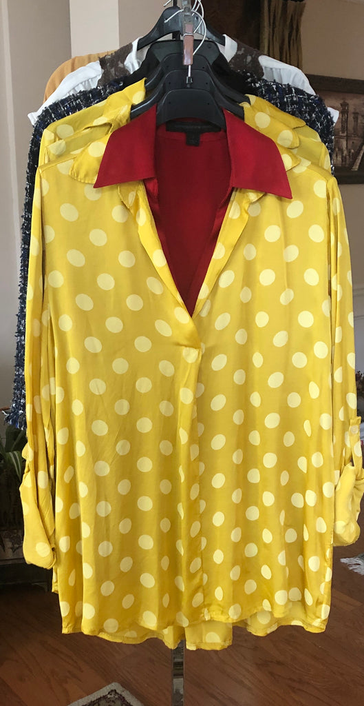 Yellow V Front Blouse