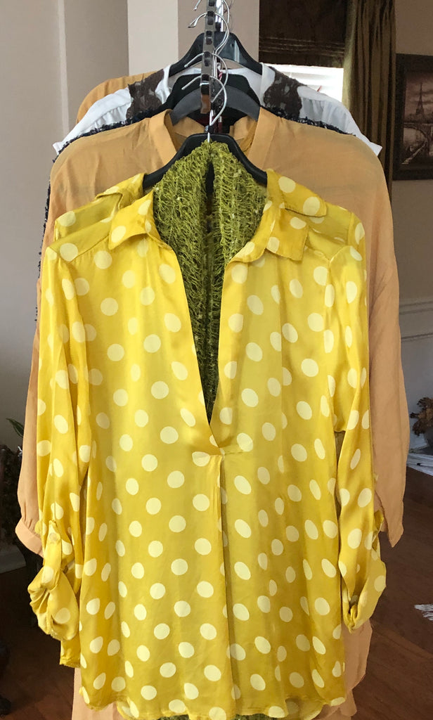 Yellow V Front Blouse