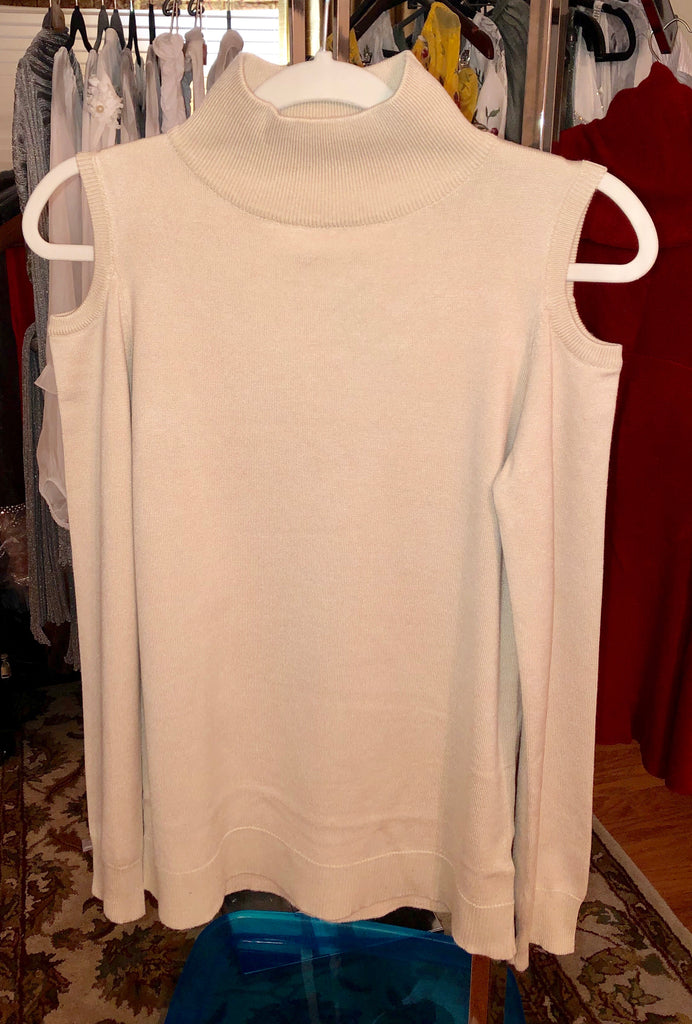 Open Shoulder Mock Turtle Neck