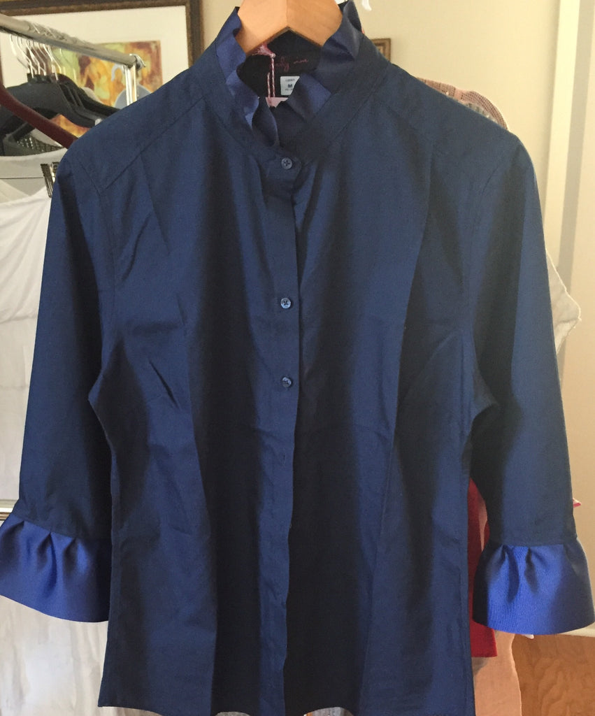 100% Cotton Poplin Shirt; Ribbon Trim