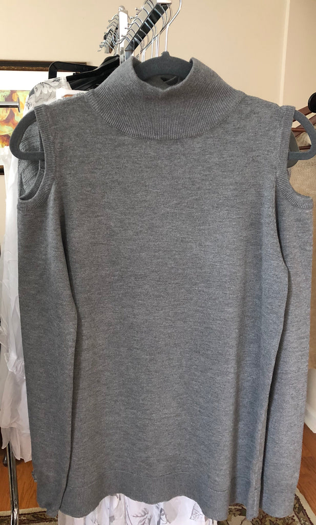 Plus Size Open Shoulder Mock Turtle Neck
