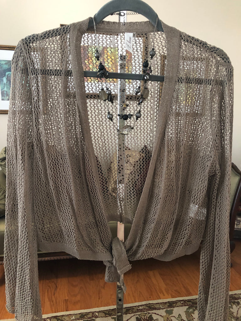Open Front Cropped Cardigan