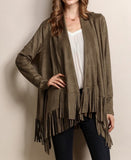 Faux Suede Jacket with Fringe